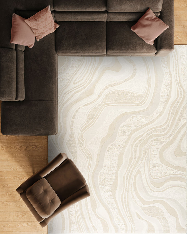 Weicher Kurzflor Teppich Terracotta, Wohn-, Schlafz Produktbild